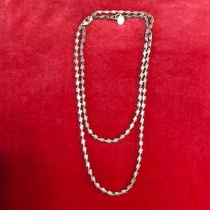 Long Silver Chain Necklace